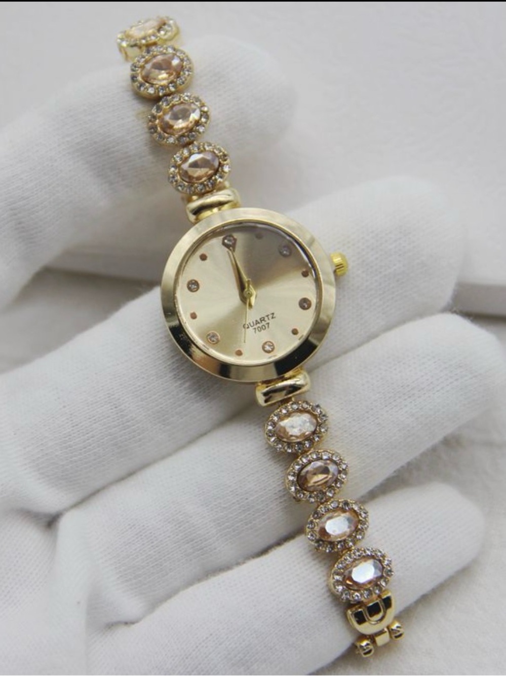 Gold Crystal Accent Women's Bracelet Watch